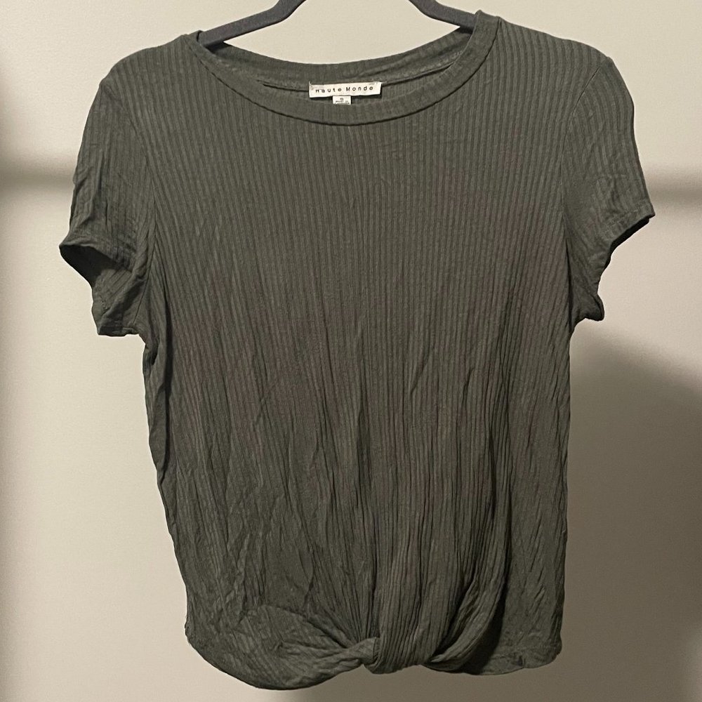 Juniors Army Green Casual Top